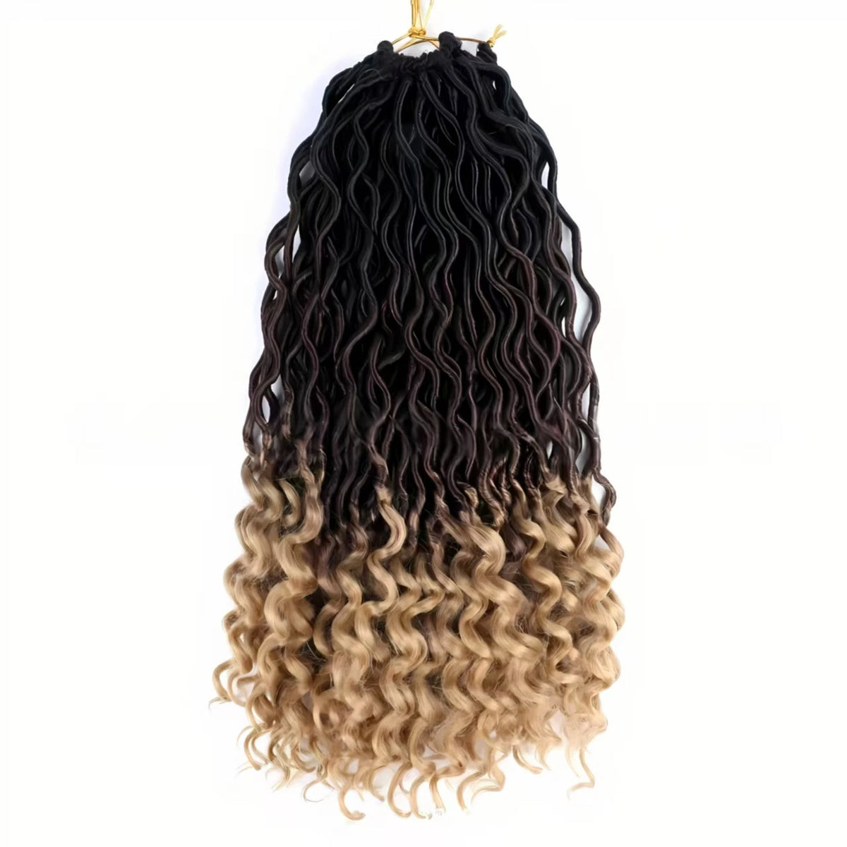 Curly Faux Locs Crochet Hair for Black Women 20In New Goddess Locs Crochet Hair With Curly Ends Ombre Blue Wavy Faux Locs Synthe