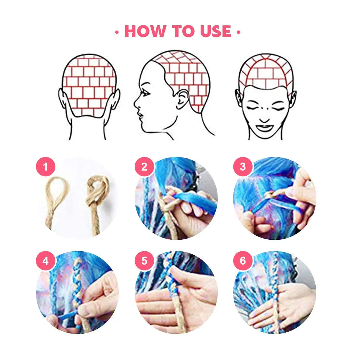 24 Inch Synthetic Dreadlock Extensions | 5 Strands Ombre Hippie Crochet Braids