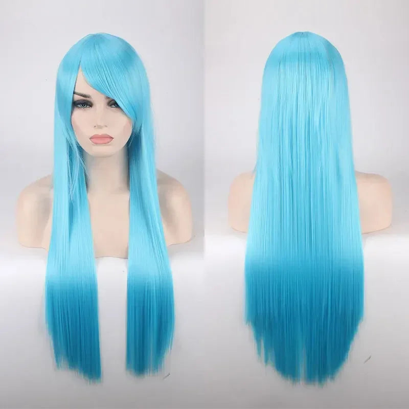 Cosplay Anime Long Wavy Pink Blue Red Blonde Black Green White Brown Cosplay Wig Synthetic Wig
