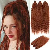 22 Inch Ombre Blonde Rainbow Water Wave Crochet Hair – 300g Synthetic Curly Braiding Extensions