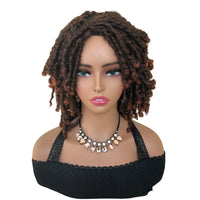 Locs Afro Bob Braided Wig Synthetic Faux Locs Crochet Twist Braiding Wig Versatile Dreadlocks Style Short Wigs For Women