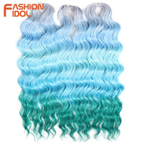 24 Inch Synthetic Hair Water Wave Braiding Hair Extensions Ombre Blonde Deep Wave Afro Curl Twist Crochet Hair for Women