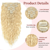 Curly Water Wave Human Hair Clip-Ins – 7 Pieces