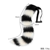 Plush Fox Tail Cosplay Accessory – 50cm Faux Fur Animal Tail with Waist Belt