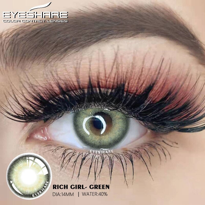 EYESHARE 1Pair Color Contact Lenses For Eyes Natural Blue Green Lenses Beautiful Pupil Color Lenses Yearly Cosmetic Contact Lens