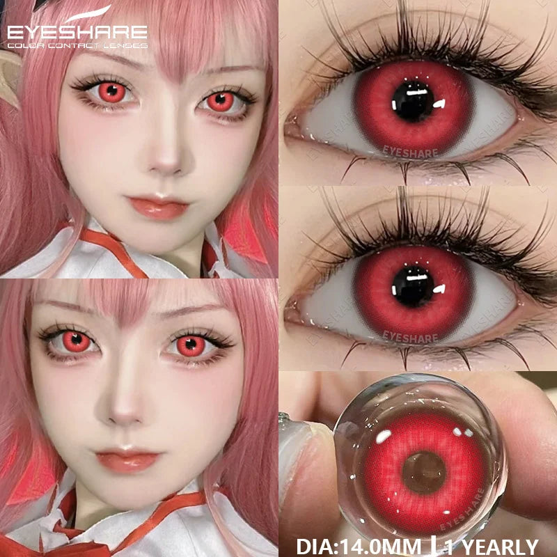 EYESHARE 1pair Colored Contact Lenses Purple Eye Lens Yearly Cosplay Blue Green Cosmetic Contacts Helloween Soft Makeup Pupils