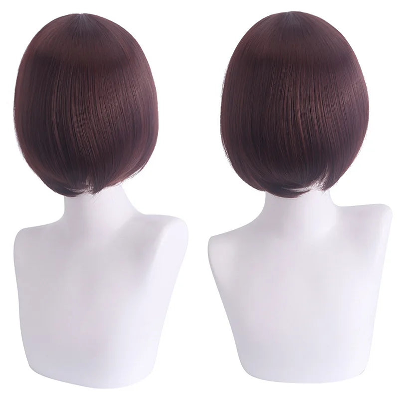 Short Cosplay Bob Wig – Face Contouring Thick Synthetic Hair Wig, Colorful Heat Resistant Fiber Wig
