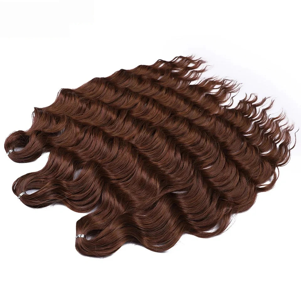 Water Wave Ombre Blonde Braiding Hair Extensions – Deep Wave Afro Curl Crochet for Women