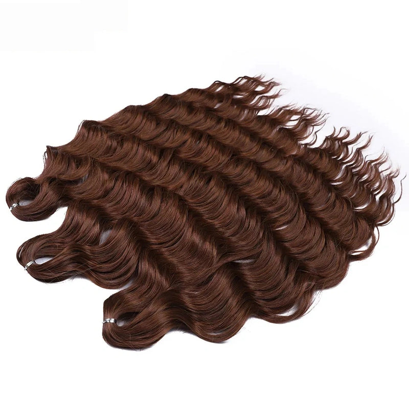 Water Wave Ombre Blonde Braiding Hair Extensions – Deep Wave Afro Curl Crochet for Women