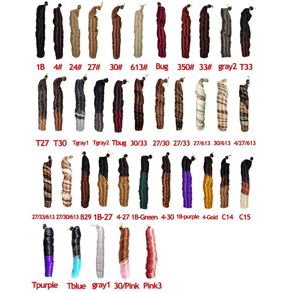 French Curls Braiding Hair 12-24inch Hair Extensions Synthetic Hairs Spiral Curls Braids Pre Stretched Loose Wave Braiding Hair