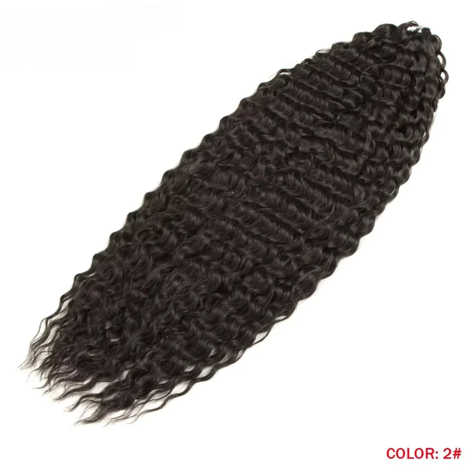 22 Inch Ombre Blonde Rainbow Water Wave Crochet Hair – 300g Synthetic Curly Braiding Extensions
