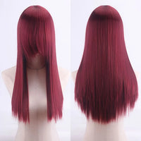 Cosplay Synthetic Wig 60cm Long Straight Curly Hairpiece Thickened High Temp Fiber Rainbow Color Rose Cap Party Halloween