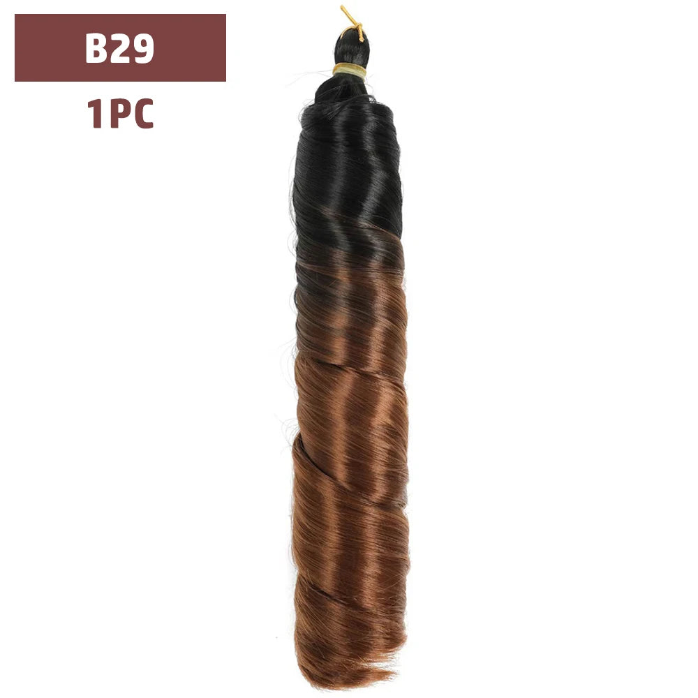 French Curls Braiding Hair 12-24inch Hair Extensions Synthetic Hairs Spiral Curls Braids Pre Stretched Loose Wave Braiding Hair