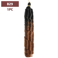 French Curls Braiding Hair 12-24inch Hair Extensions Synthetic Hairs Spiral Curls Braids Pre Stretched Loose Wave Braiding Hair