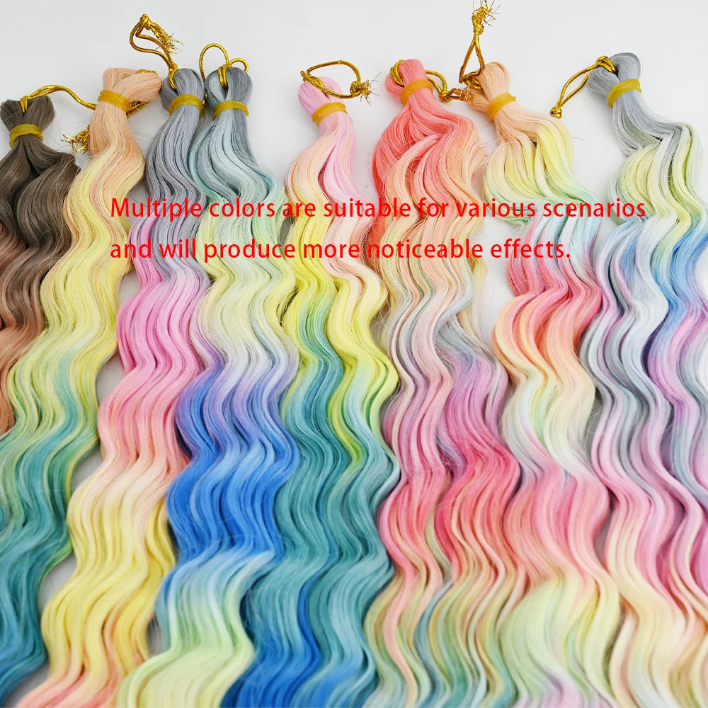 24 Inch Colored Deep Wave Crochet Hair – Synthetic Water Wave Braiding Extensions