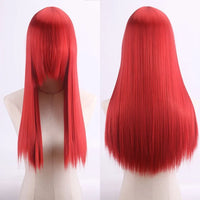 Cosplay Synthetic Wig 60cm Long Straight Curly Hairpiece Thickened High Temp Fiber Rainbow Color Rose Cap Party Halloween