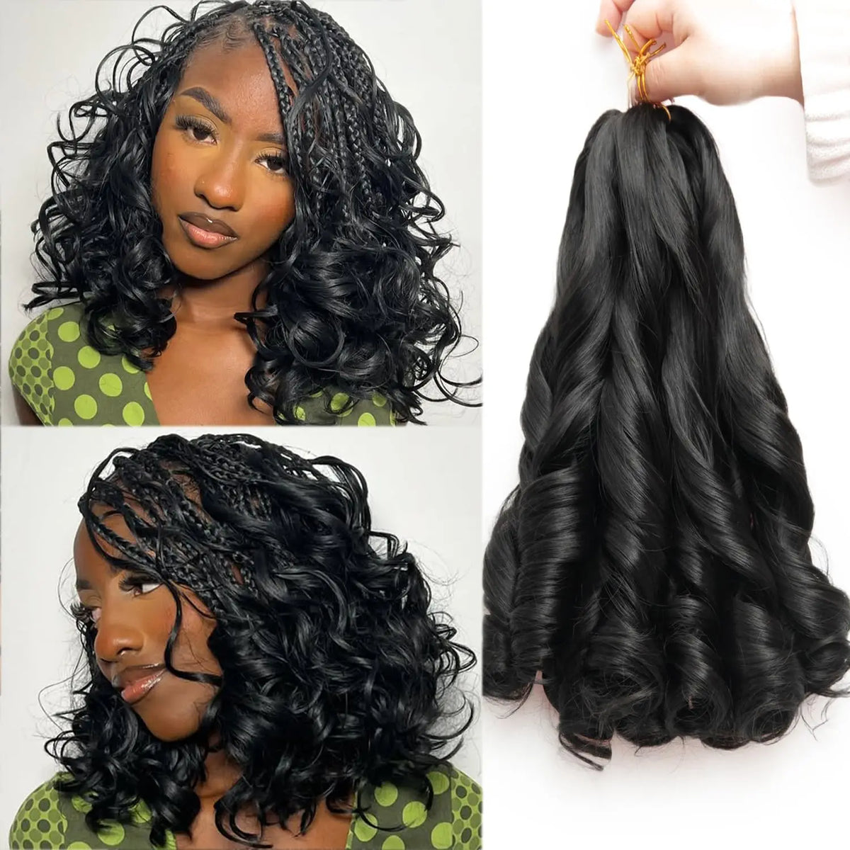 French Curl Crochet Braids Short Curly Crochet Hair Bouncy Synthetic knotless Braiding