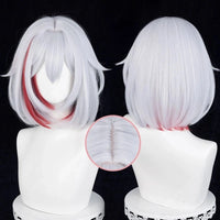 Topaz Short Cosplay Wig 35cm – Purple Mixed Silver White Red Heat Resistant Synthetic Wig