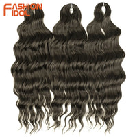 24 Inch Synthetic Hair Water Wave Braiding Hair Extensions Ombre Blonde Deep Wave Afro Curl Twist Crochet Hair for Women