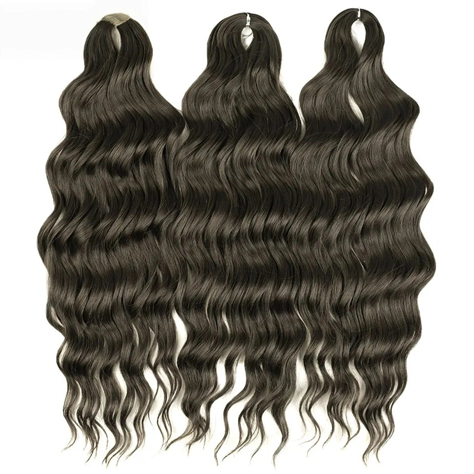 Water Wave Ombre Blonde Braiding Hair Extensions – Deep Wave Afro Curl Crochet for Women