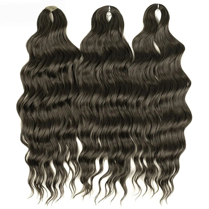 Water Wave Ombre Blonde Braiding Hair Extensions – Deep Wave Afro Curl Crochet for Women