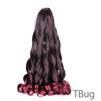 1B/Pink 24" Synthetic French Curly Braiding Hair Pre Stretched Loose Wavy Spiral Curl Crochet Braids Hair Extensions for Women