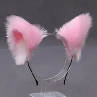 Furry Animal Cat Fox Ear Hair Hoops Party Cosplay Fur Hairband Girls Fashion Halloween Anime Headbands Headwear Hair Accessories