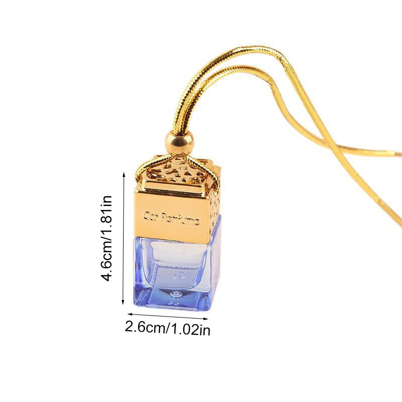 1Pc Car Hanging Essential Oil Diffuser Fragrance Air Freshener Perfume Bottle Ornament Hanging Empty Bottle Interior Accessory