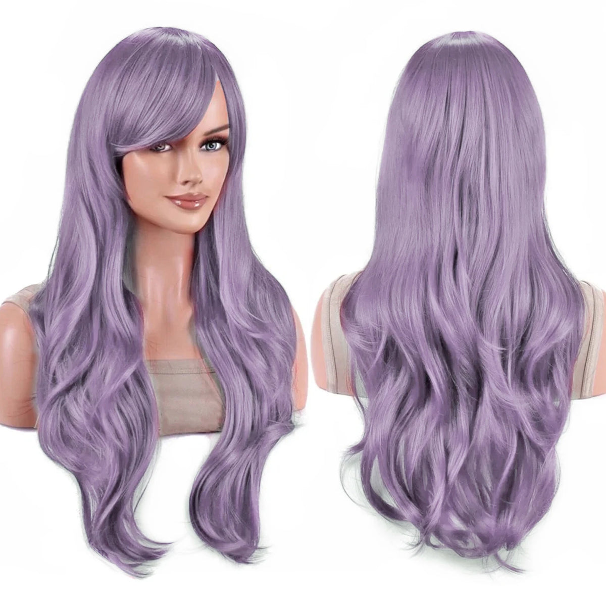 70cm Long Colorful Synthetic Hair Water Wavy Cosplay Wigs with Bangs Costume Wig for Women