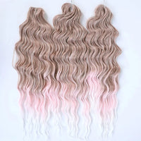 Water Wave Ombre Blonde Braiding Hair Extensions – Deep Wave Afro Curl Crochet for Women