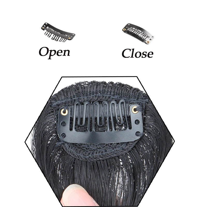 Clip-In Bangs Wig – Synthetic Hair Bangs with Natural Temple Coverage for Women, Daily Wear & Cosplay