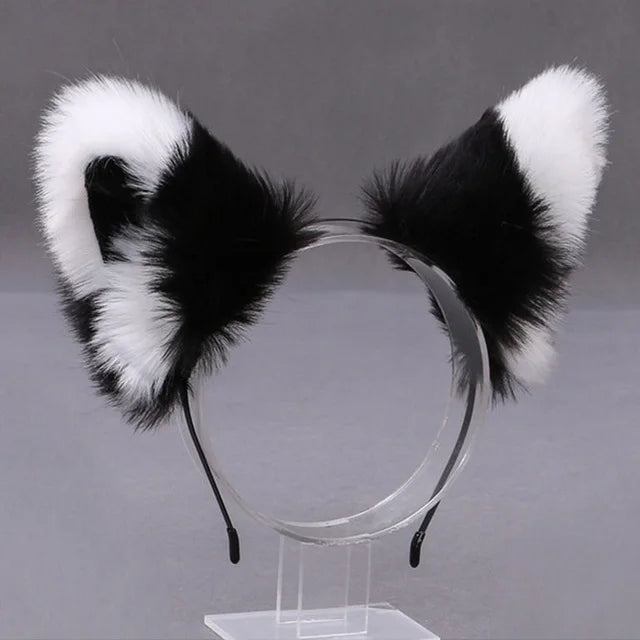 Furry Animal Cat Fox Ear Hair Hoops Party Cosplay Fur Hairband Girls Fashion Halloween Anime Headbands Headwear Hair Accessories