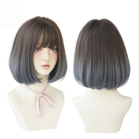 Short Black Bob Wig with Bangs – Synthetic Heat-Resistant Daily Wear Wig