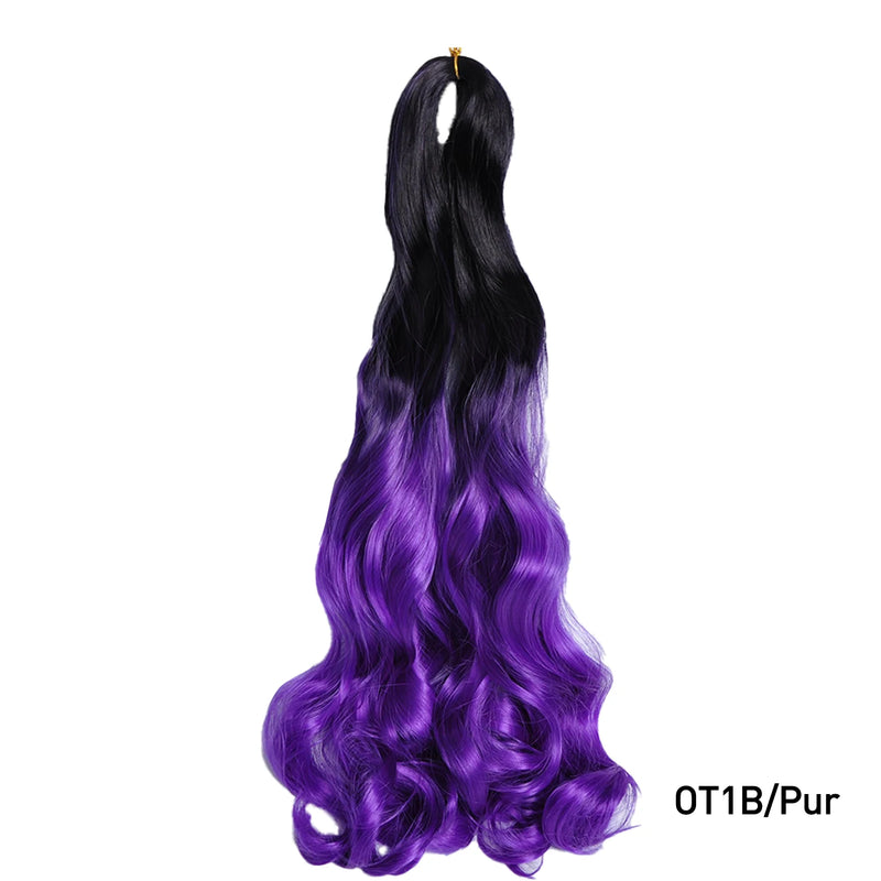 French Curls Braiding Hair Extensions Synthetic Hair Loose Wave Spiral Curl Braids High Temperature Ombre Pre Stretched Hair