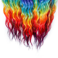 22 Inch Ombre Blonde Rainbow Water Wave Crochet Hair – 300g Synthetic Curly Braiding Extensions