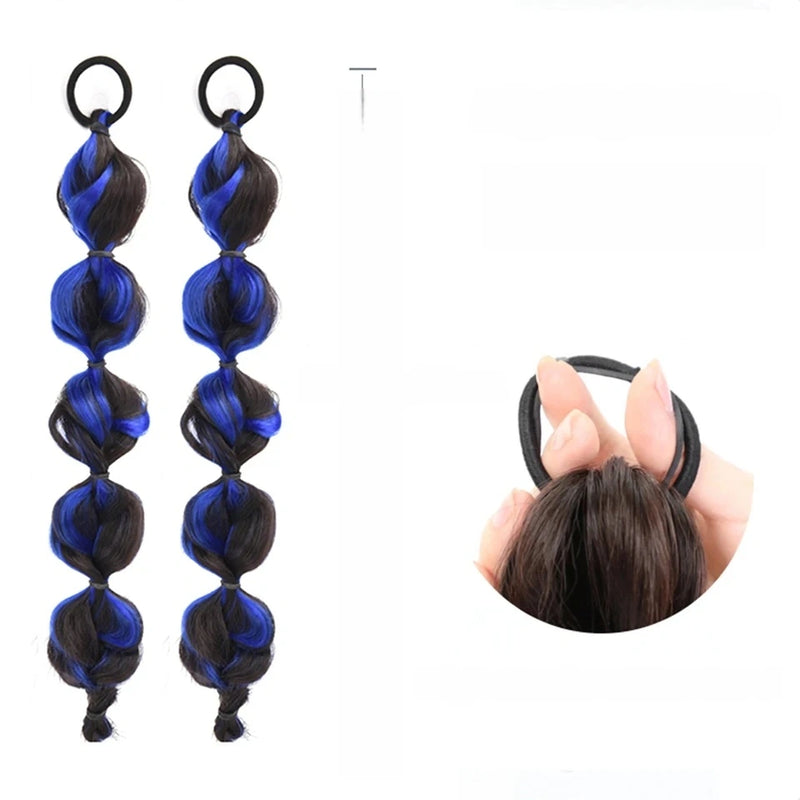 Bubble-Twist High Elastic Ponytail Wig – Synthetic Lantern Braid Hairpiece for Women (Multiple Colours)