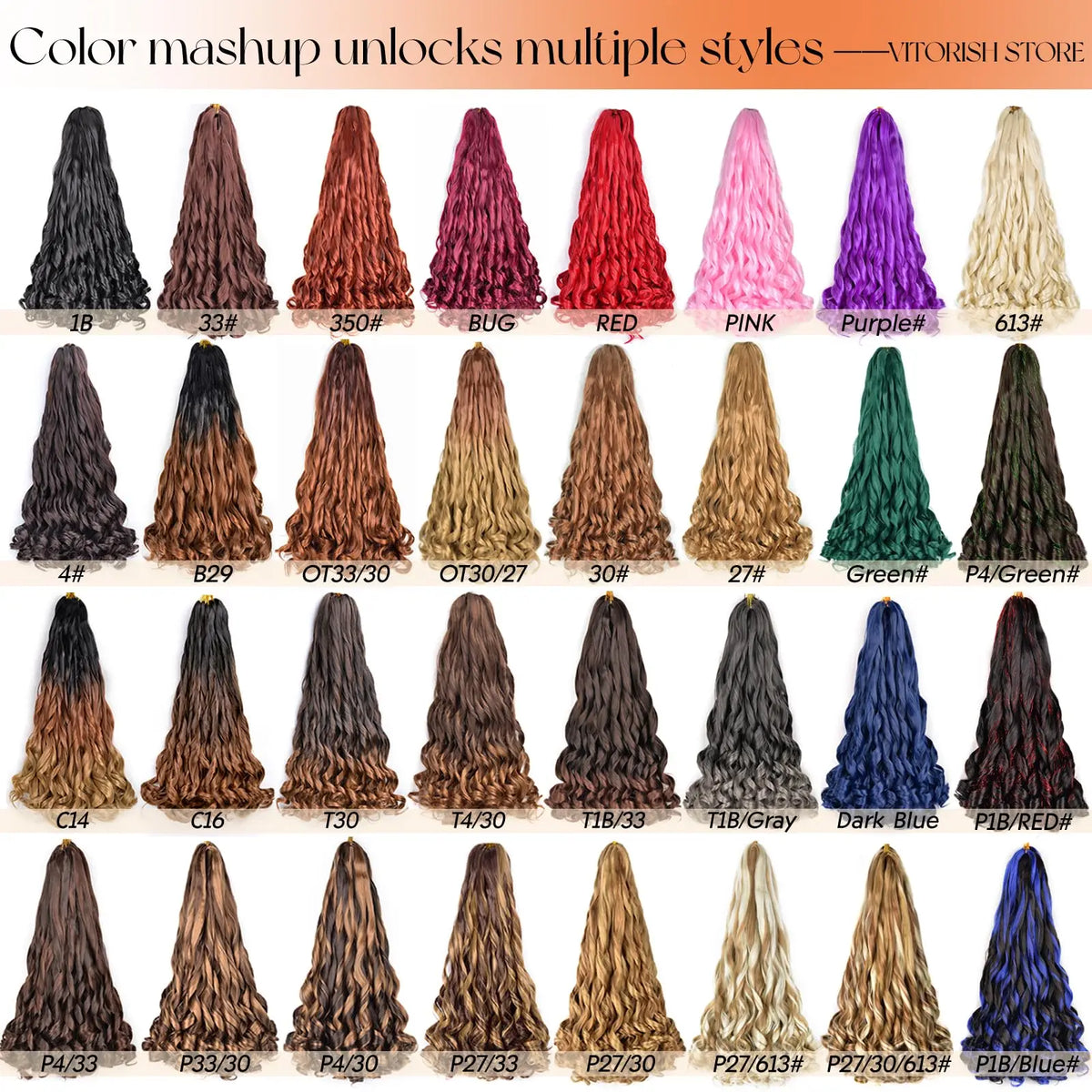 1B/Pink 24" Synthetic French Curly Braiding Hair Pre Stretched Loose Wavy Spiral Curl Crochet Braids Hair Extensions for Women