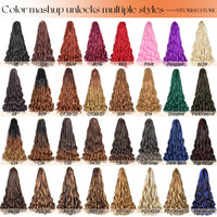1B/Pink 24" Synthetic French Curly Braiding Hair Pre Stretched Loose Wavy Spiral Curl Crochet Braids Hair Extensions for Women
