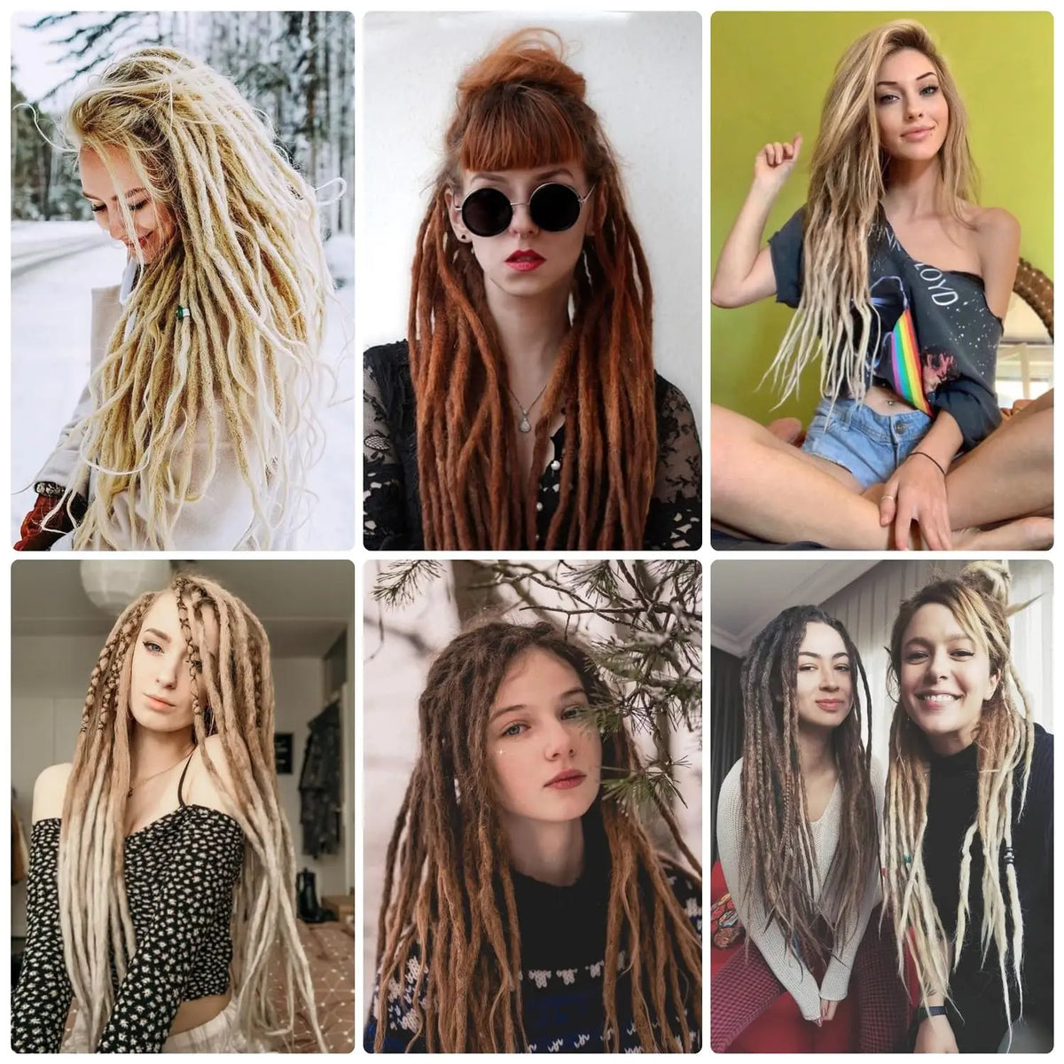 24 Inch Synthetic Dreadlock Extensions – 5 Strands/Pack Handmade Crochet Hair