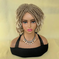 Locs Afro Bob Braided Wig Synthetic Faux Locs Crochet Twist Braiding Wig Versatile Dreadlocks Style Short Wigs For Women