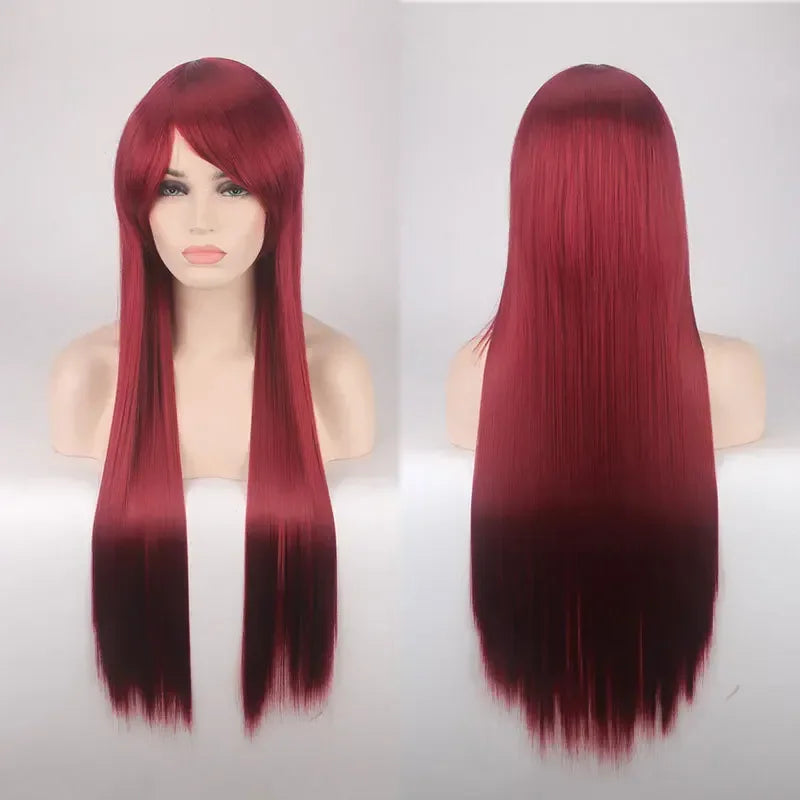 Cosplay Anime Long Wavy Pink Blue Red Blonde Black Green White Brown Cosplay Wig Synthetic Wig