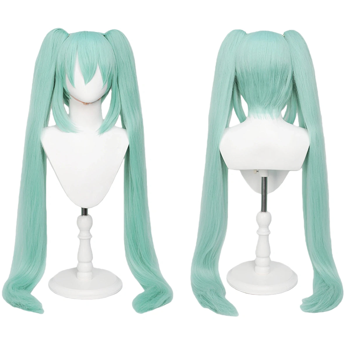 110cm Long Aqua Green Double Ponytail Cosplay Wig