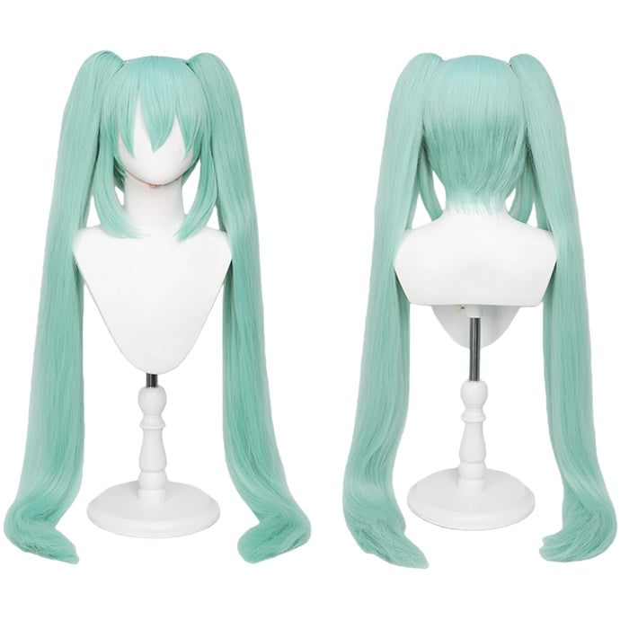 110cm Long Aqua Green Double Ponytail Cosplay Wig
