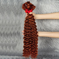 Colored Water Wave Virgin Human Hair Bulk for Boho Braids – No Weft