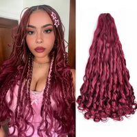22inch Synthetic Loose Wave Crochet Hair French Curly Braiding Hair Extensions Pre Stretched Curly Crochet hair for Black Women