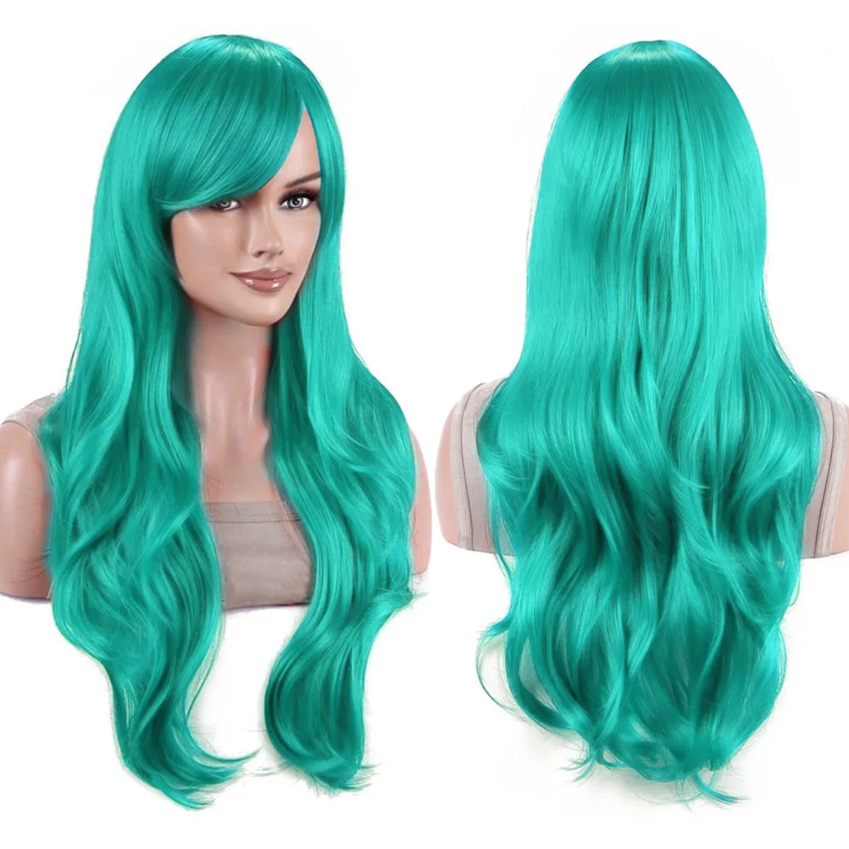 70cm Long Colorful Synthetic Hair Water Wavy Cosplay Wigs with Bangs Costume Wig for Women