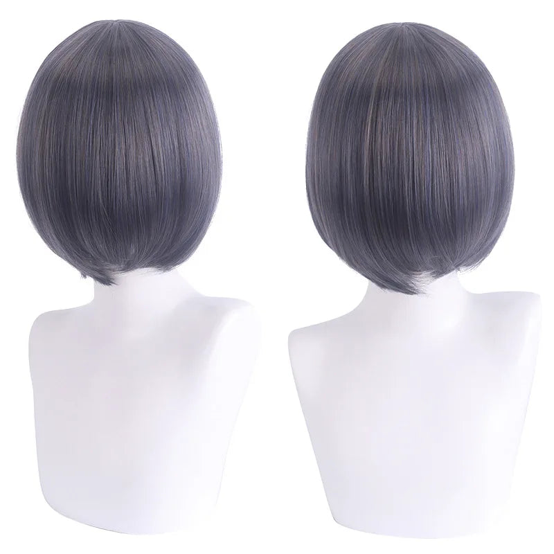 Short Cosplay Bob Wig – Face Contouring Thick Synthetic Hair Wig, Colorful Heat Resistant Fiber Wig