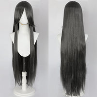 100cm Long Straight Synthetic Wig with Bangs – Pink Purple Cosplay Wig for Women