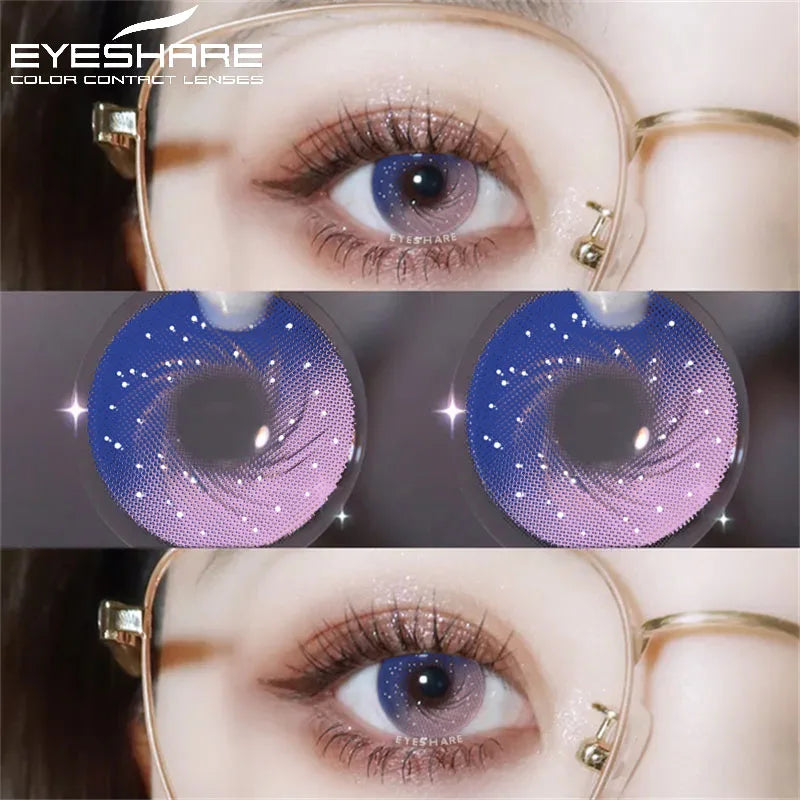 EYESHARE 1pair Colored Contact Lenses for Eyes Purple Lenses Fashion Colorful Beautiful Pupil Lens Yearly Cosmetic Eye Contacts