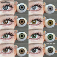 EYESHARE Colored Contact Lenses Fashion Blue Eyeglass Lenses Green Colored Lenses Brown Natural Lenses 1 Pair